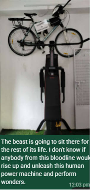 Bicycle mounted on wall after K2K